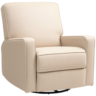 HOMCOM Manual Recliner Glider Rocking Chair, Fabric, Beige
