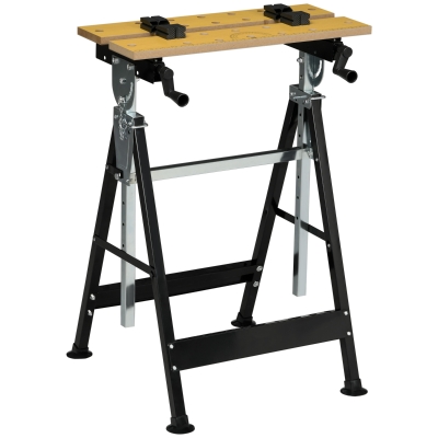 HOMCOM Adjustable Work Bench Tool Stand, Steel Frame, 220lbs