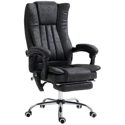 Vinsetto Massage Office Chair, Reclining with Heat, Black