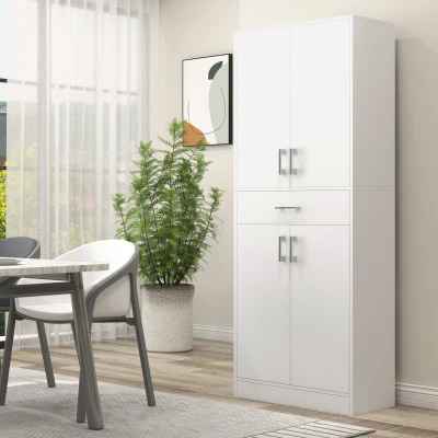 HOMCOM 71" Freestanding Kitchen Cabinet with Drawer, White
