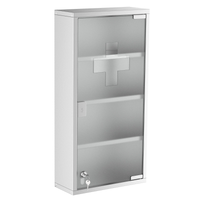 HOMCOM 12"x24" Lockable Stainless Steel Medicine Cabinet, 4-Tier