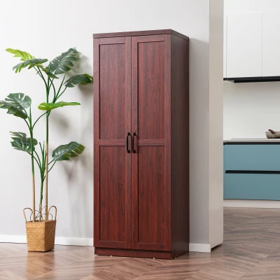 HOMCOM 63" Kitchen Pantry Cabinet with Adjustable Shelves, Espresso