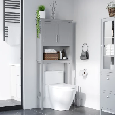 Kleankin Modern Over The Toilet Storage Cabinet, Gray