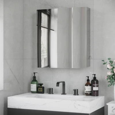 kleankin Wall Mounted Medicine Cabinet, Silver