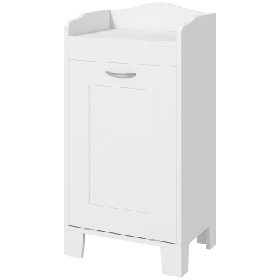 HOMCOM 31" Tilt-Out Laundry Hamper Cabinet, Bathroom Storage, White