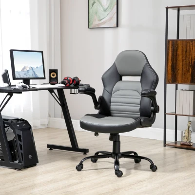 Vinsetto Racing Style Gaming Chair, Height Adjustable, Gray
