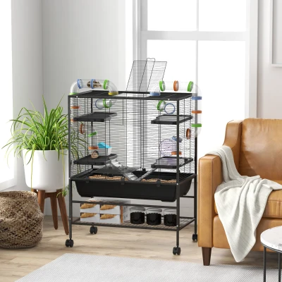 PawHut Small Animal Cage for Hamster with Tubing System