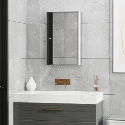HOMCOM 16" x 24" Wall-Mounted Mirrored Medicine Cabinet