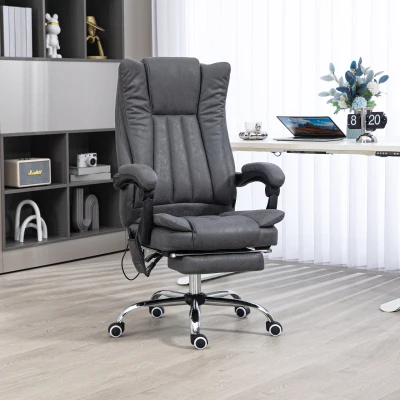Vinsetto Massage Office Chair, Reclining with Heat, Dark Blue