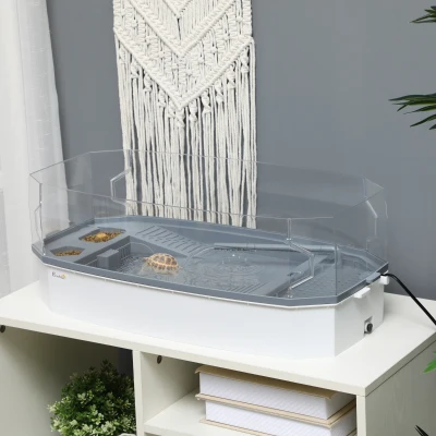 PawHut Turtle Tank Kit with Basking Platform, Easy Clean