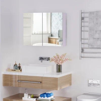 HOMCOM 31.5" Wall Mounted Bathroom Mirror, Medicine Cabinet