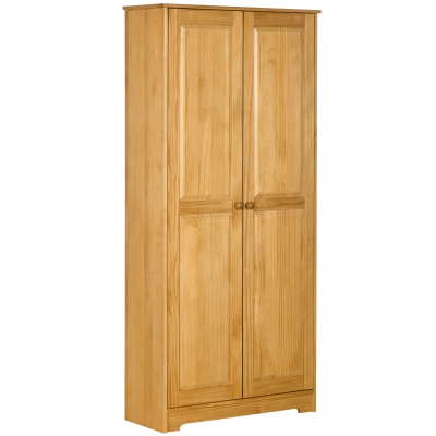 HOMCOM 67" Pinewood Kitchen Pantry Cabinet with Doors, Brown