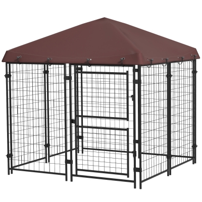 PET 7cm×5m 100cm/loop 德国小镇 Outdoor Galvanized Steel Dog Fence with Cover 13' x 13' x