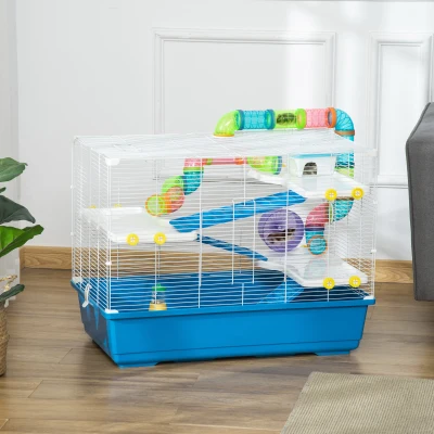 PawHut 31" Extra Large Hamster Cage, 4 Tier with Tubes