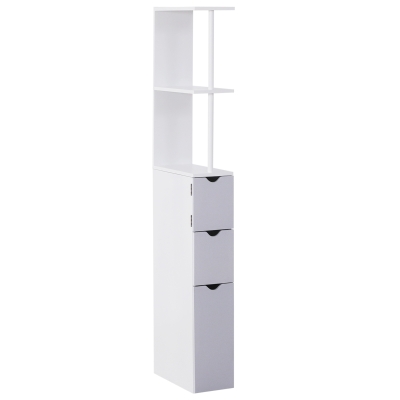 HOMCOM 54" Bathroom Storage Cabinet with Shelves & Drawers, White