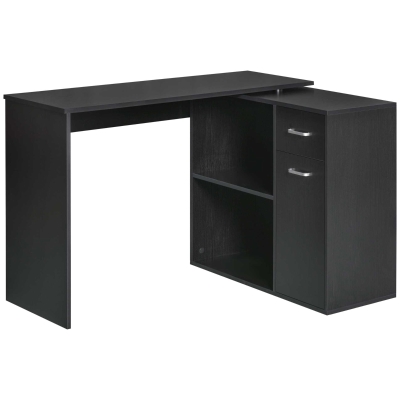 Desk with bookcase 46''x15.75''x29.25'' Black