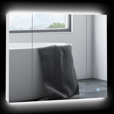 Kleankin LED Medicine Cabinet, 35.5"x29.5" Wall-Mounted, White