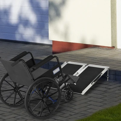HOMCOM 2' Aluminum Folding Wheelchair Ramp