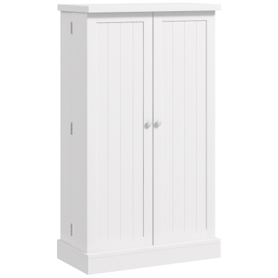 HOMCOM Freestanding Kitchen Pantry Cabinet with Adjustable Shelves, White