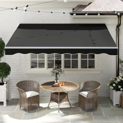 Outsunny 10' x 8' Electric Awning, UV Protection, Black