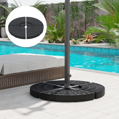 Outsunny Set of 4 Umbrella Base Weights Outdoor Parasol Holder for Cross Base Portable