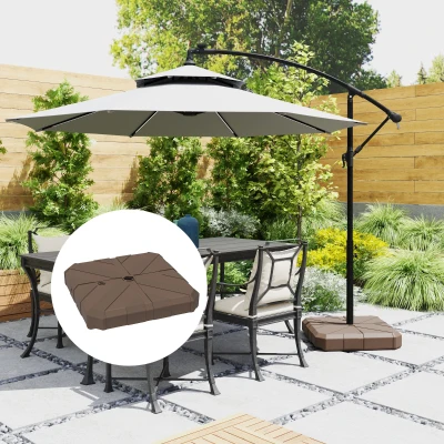 Offset Umbrella Base 26.8" L x 26.8" W x 5.1" H Brown