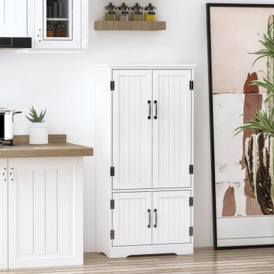 HOMCOM White Accent Storage Cabinet with Adjustable Shelves