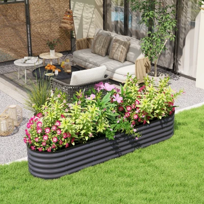 Garden Bed 94.5" L x 23.5" W x 16.5" H Dark Gray