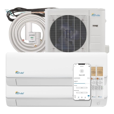 Senville 36000 BTU Air Conditioner with Dual Zone Mini Split System, White