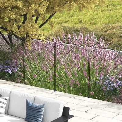 Outsunny 4 Pack Decorative Garden Fencing, Animal Barrier Panels