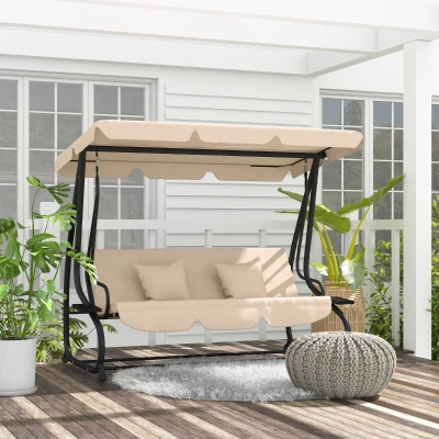 Swing Bench 78.75" x 47.25" x 64.5" Ecru