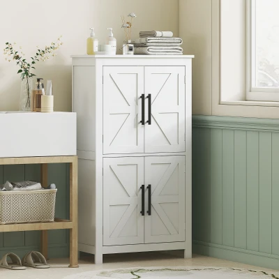 Bathroom Floor Cabinet 23.6" L x 11.8" W x 43.3" H White