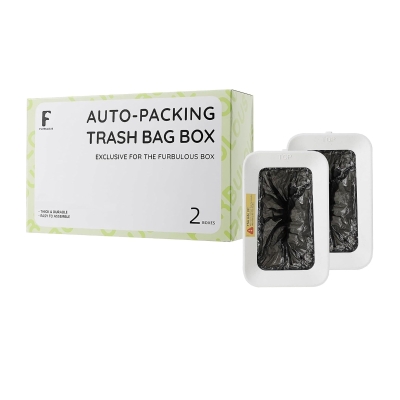 2-Pack Auto-Packing Trash Bag Box for Litter Box, Black