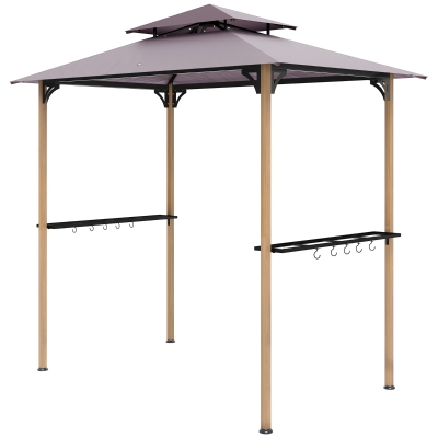Outsunny 8' x 5' Grill Gazebo with Shelves & Hooks, Patio Garden