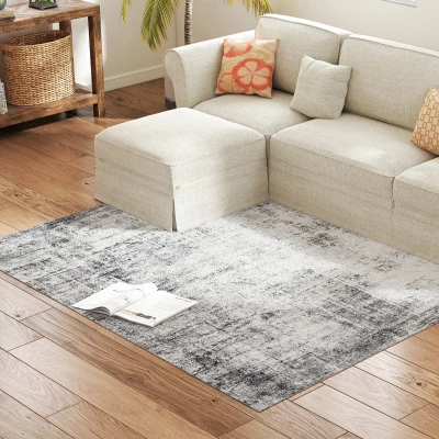 HOMCOM Area Rug for Living Room 5x7, Modern Abstract Machine Washable Rug, Non-Slip Carpet for Bedroom, Dining Room, Grey