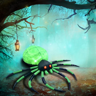 HOMCOM 6' Halloween Inflatable Crawling Spider, Waterproof