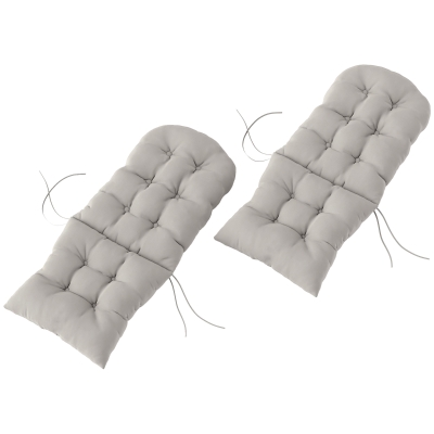 Outsunny Adirondack Chair Cushions Set of 2 with Ties, Light Grey
