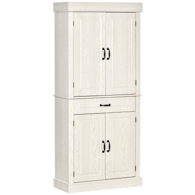 HOMCOM 71" Freestanding Kitchen Pantry, Tall Storage Cabinet, White