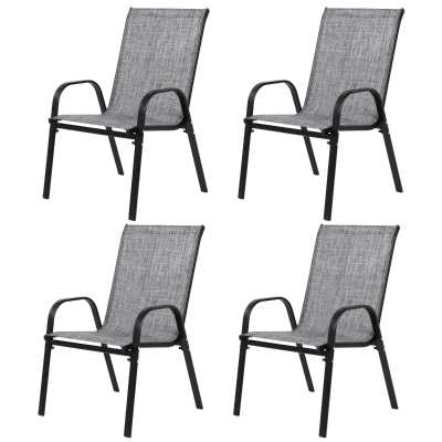 4-Piece Patio Chairs Set with Textilene Fabric, Grey