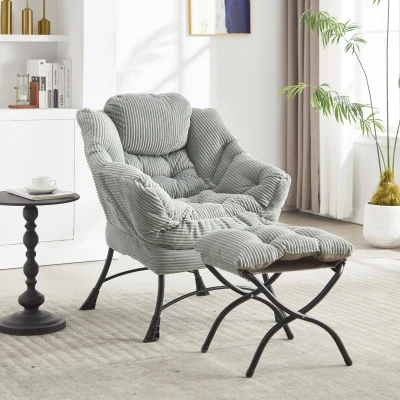 Modern Lounge Accent Chair with Armrests, Light Green