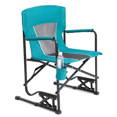 Outdoor Freestyle Rocker Camping Chair with Armrests and Backrest, Blue
