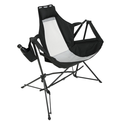 Hammock Camping Chair with Cup Holder and Carry Bag, Black