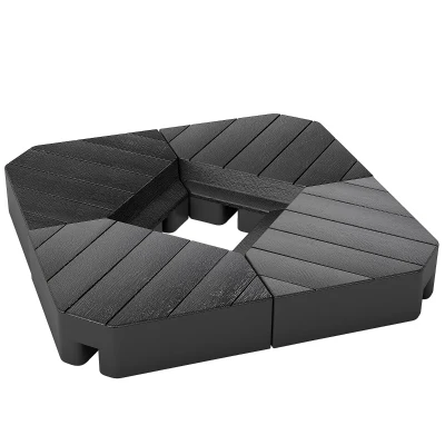 Outsunny Offset Umbrella Base Outdoor Umbrella Weights, 132 lb. Capacity Water or 176 lb. Capacity Sand, Black
