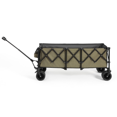 Foldable Extended Wagon with All-Terrain Wheels, Army Green
