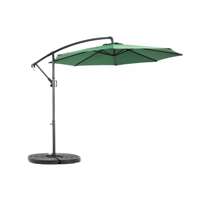 10ft Offset Hanging Market Patio Umbrella with Easy Tilt Adjustment, Dark Green