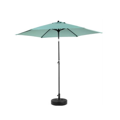 9ft Outdoor Patio Umbrella with Push Button Tilt and Crank, Light Green