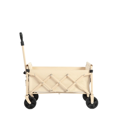 Lightweight Portable Heavy Duty Folding Beach Wagon with Wheels, Beige