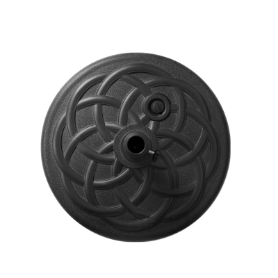 Round Patio Umbrella Base with High-Density Polyethylene Plastic, Black