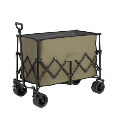 Collapsible Beach Wagon with All-Terrain Wheels, Army Green