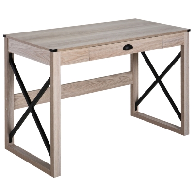 HOMCOM 44" Rustic Home Office Desk with Storage Drawer
